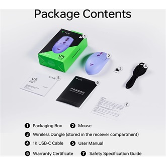 VXE Dragonfly V3 PRO optikai Bluetooth gaming egér lila (Bontott!)