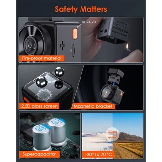 Vantrue Dash Cam - E1 (WiFi+GPS autóskamera, 1944p, HDR, Hangutasítás,512GB MicroSD támogatás,veznélküli távirányító)