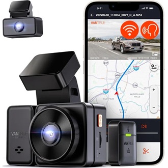 Vantrue Dash Cam - E2 (WiFi+GPS autóskamera első + hátsó, 1944p, HDR, 512GB MicroSD támogatás,veznélküli távirányító)