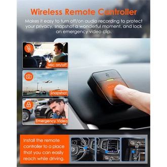 Vantrue Dash Cam - E2 (WiFi+GPS autóskamera első + hátsó, 1944p, HDR, 512GB MicroSD támogatás,veznélküli távirányító)