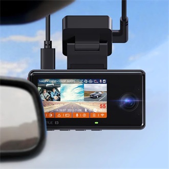 Vantrue Dash Cam - E3 (WiFi+GPS autóskamera első + hátsó+ belső, 1944p+2x1080p, WDR, HDR, 512GB MicroSD támogatás)