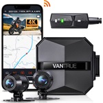 Vantrue Dash Cam - F1 (WiFi+GPS motoros kamera első + hátsó, 4K+ 1080p 30 FPS, WDR+HDR, 512GB MicroSD támogatás, IP67)