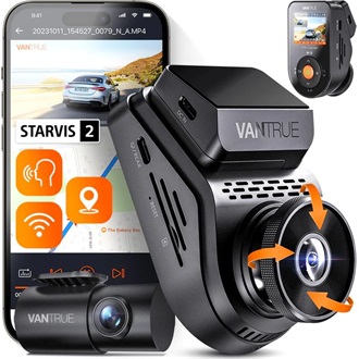 Vantrue Dash Cam - S1 PRO (WiFi+GPS autóskamera első + hátsó, 2.7K + 1080p, HDR, 512GB MicroSD támogatás)