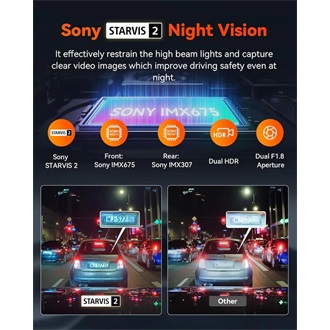 Vantrue Dash Cam - S1 PRO (WiFi+GPS autóskamera első + hátsó, 2.7K + 1080p, HDR, 512GB MicroSD támogatás)