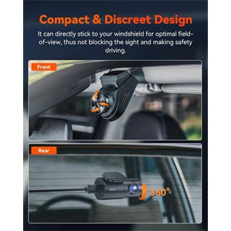 Vantrue Dash Cam - S1 PRO (WiFi+GPS autóskamera első + hátsó, 2.7K + 1080p, HDR, 512GB MicroSD támogatás)