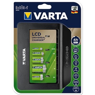 Varta LCD Universal Charger+ AA/AAA/PP3(9V)/C(R14)/D(R20) NiMH akkumulátor töltő fekete