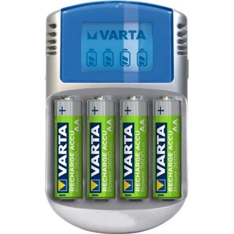 Varta AA/AAA NiMH akkumulátor töltő ezüst + 4xAA 2600mAh (R2U) + 12V & USB