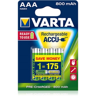 Varta Ready To Use AAA (LR03) 800mAh NiMH akkumulátor 4db (R2U)