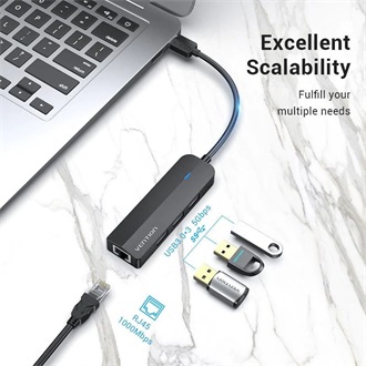 Egyéb 5-in-1 1Gb/s USB-A RJ45 hálózati adapter