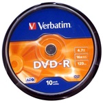 VERBATIM DVD-R írható DVD lemez 4,7GB 10db hengeres