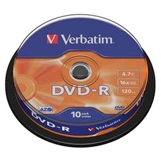 VERBATIM DVD-R írható DVD lemez 4,7GB 10db hengeres