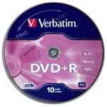 VERBATIM DVD+R írható DVD lemez 4,7GB 10db hengeres