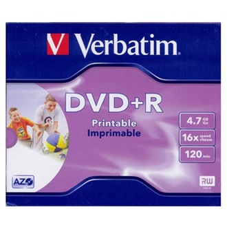 Verbatim DVD+R írható DVD lemez 4,7GB matt nyomtatható normál tok