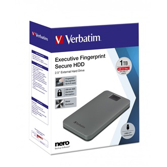 Verbatim Executive Fingerprint 1TB USB-A/C 3.2 Gen1 2,5" külső HDD szürke