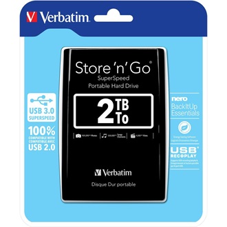 Verbatim Store n Go 2TB USB3.0 2,5" külső HDD fekete