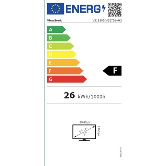 ViewSonic VG2756-4K 27" IPS LED monitor fekete