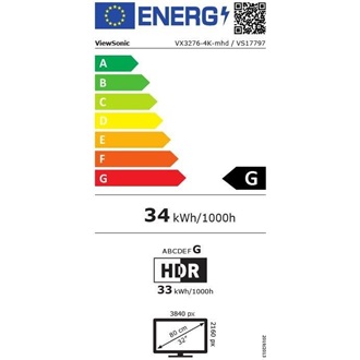 ViewSonic VX3276-4K-mhd 31.5" VA LED monitor fekete-ezüst