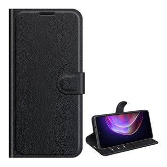 Vivo V21 5G Gigapack tok álló, bőr hatású FLIP, prémium, FEKETE