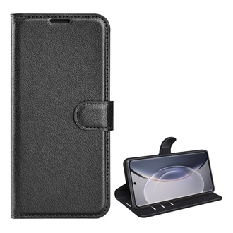 Vivo X90 Pro Gigapack tok álló, bőr hatású FLIP, prémium, FEKETE