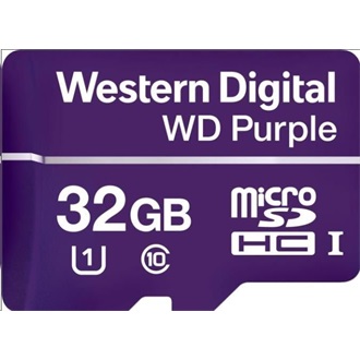 Western Digital 32GB WD Purple SC QD101 Ultra Endurance UHS-1 Class10 U1 microSDHC memóriakártya BOX lila