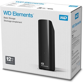 Western Digital Elements Desktop 12TB USB3.0 3,5" külső HDD fekete