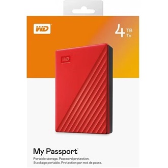 Western Digital My Passport 4TB USB3.2 Gen1 A 2,5" külső HDD piros