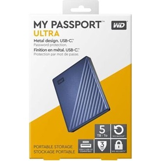 Western Digital My Passport Ultra 5TB USB3.2 Gen1 C 2,5" külső HDD kék-fekete