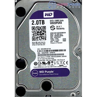Western Digital Purple 2TB IntelliPower 64MB SATA3 3,5" HDD