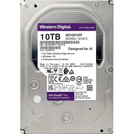Western Digital Purple Pro 10TB 7200rpm 512MB SATA3 3,5" HDD