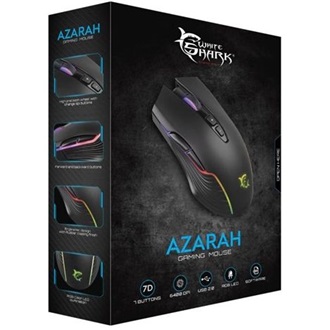 White Shark AZARAH Sunplus 6651 optikai USB gaming egér fekete