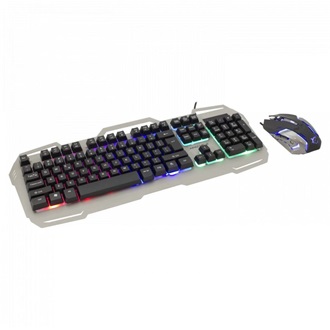 White Shark GMK-1901 APACHE.2 USB magyar gaming billentyűzet + egér ezüst-fekete (3200 DPI) metal case