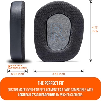 Wicked Cushions FreeZe for Logitech G733 gaming fülpárna fekete