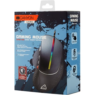 Wired High-end Gaming Mouse with 6 programmable buttons, sunplus optical sensor, 6 levels of DPI and up to 6400, 2 milli