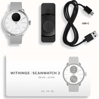 Withings HWA10-model 2 ScanWatch 2 38mm fehér okosóra