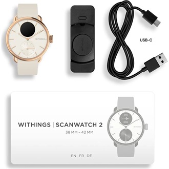 Withings HWA10-model 3 ScanWatch 2 38mm arany okosóra