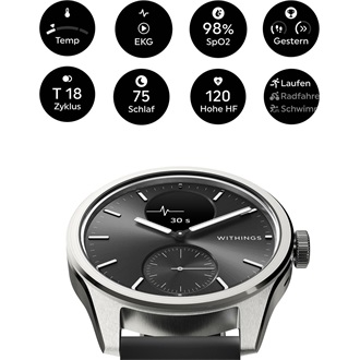Withings HWA10-model 4 ScanWatch 2 42mm fekete okosóra