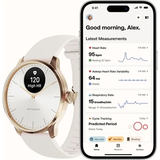 Withings HWA11-model 1 ScanWatch Light 37mm rózsaarany sand okosóra