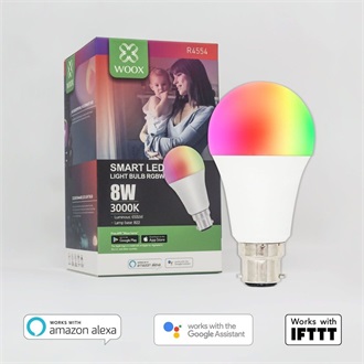 Woox R4554 650lm RGBW B22 LED Wi-Fi smart home fényforrás