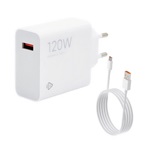 XIAOMI HYPERCHARGE COMBO hálózati töltő USB aljzat 120W, gyorstöltő + Type-C kábel, FEHÉR