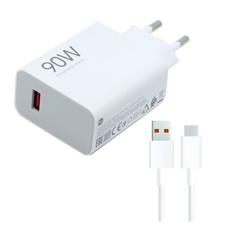 XIAOMI HYPERCHARGE COMBO hálózati töltő USB aljzat 90W, gyorstöltő + Type-C kábel, FEHÉR
