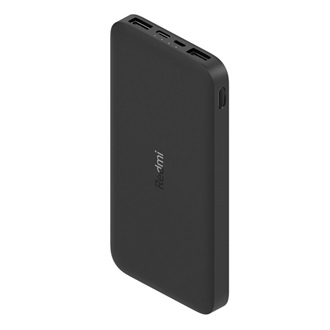 XIAOMI Redmi PowerBank Dual powerbank 2 USB+Type-C+microUSB aljzat 10000mAh, gyorstöltő, FEKETE