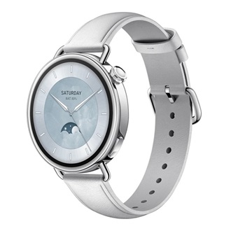 XIAOMI Watch S4 41mm okosóra (bőr szíj, aktivitásmérő, pulzusmérő, telefonhívás, GPS, NFC, vízálló) FEHÉR