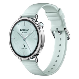XIAOMI Watch S4 41mm okosóra (fluorgumi szíj, aktivitásmérő, pulzusmérő, telefonhívás, GPS, NFC, vízálló) MENTAZÖLD