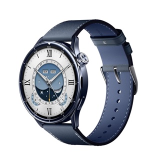 XIAOMI Watch S5 okosóra (bőr szíj, aktivitásmérő, pulzusmérő, telefonhívás, GPS, NFC, 5ATM, IP68 vízálló) SÖTÉTKÉK