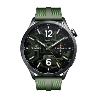 XIAOMI Watch S5 okosóra (szilikon szíj, aktivitásmérő, pulzusmérő, telefonhívás, GPS, NFC, 5ATM, IP68 vízálló) SÖTÉTZÖLD