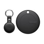 XIAOMI YEELIGHT YEETAG bluetooth nyomkövető (kulcstartóra, táskára, autóba, valós idejű nyomkövetés + bőrtok) FEKETE