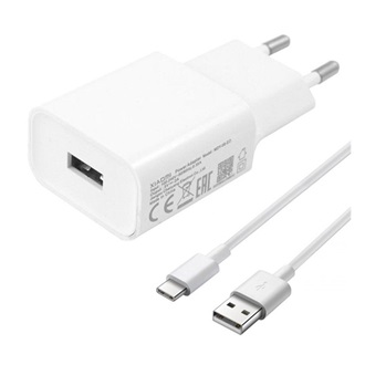 XIAOMI hálózati töltő USB aljzat (10W, gyorstöltő + 100cm Type-C kábel) FEHÉR (Gigapack csomagolás)