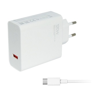 XIAOMI hálózati töltő USB aljzat (120W, PD gyorstöltő 3.0 + Type-C kábel) FEHÉR (Gigapack csomagolás)