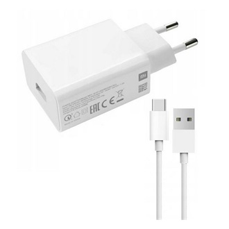 XIAOMI hálózati töltő USB aljzat (18W, gyorstöltő + Type-C kábel) FEHÉR (Gigapack csomagolás)