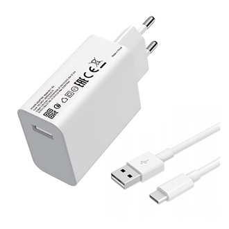 XIAOMI hálózati töltő USB aljzat (33W, PD gyorstöltő 3.0 + Type-C kábel) FEHÉR (Gigapack csomagolás)